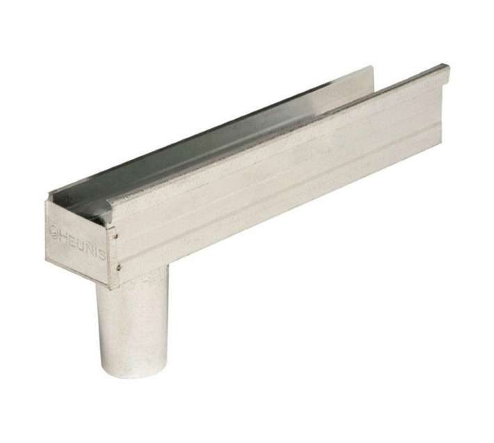 Heunis Steel Eezi-Fittings Gutter with Square Outlet and Stopend - Silver (100 x 75mm )