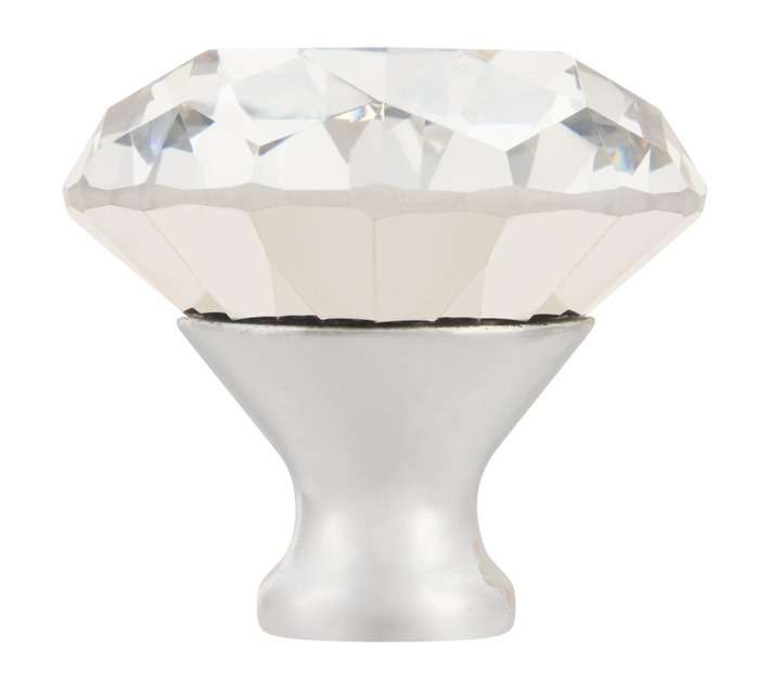 Home and Kitchen Glass Cone Knob - Silver (40mm)