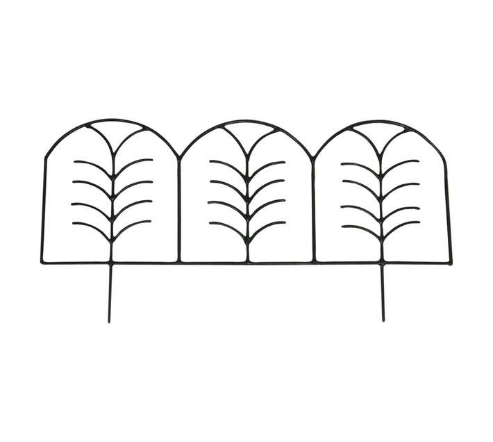 First Dutch Brands Leaf Garden Border Fence - Black (500 x 4 x 250mm)