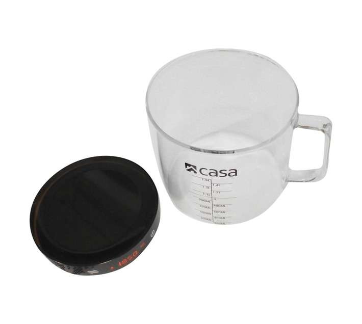 Casa Electronic Kitchen Scale with Jug - Black (195 x 195 x 150mm)