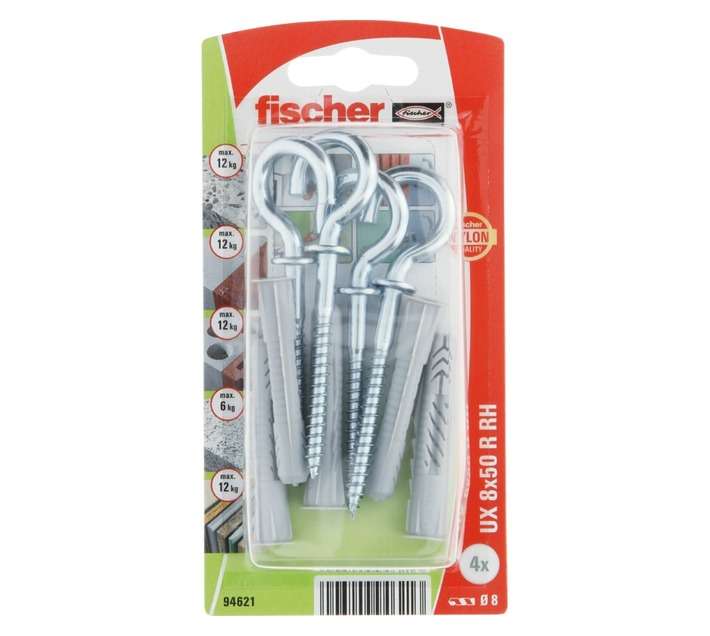 Fischer UX 8x50 RH K Plug and Hook Nylon