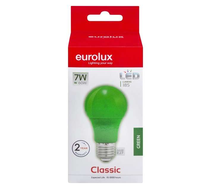 Eurolux G433GNL LED E27 Globe - Green (7W)
