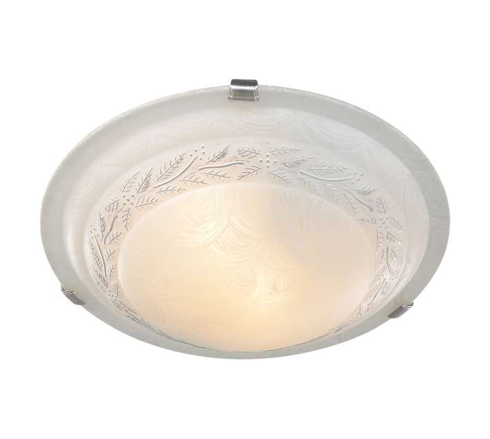 Radiant Leaf Pattern Ceiling Light - Satin Chrome (400mm)