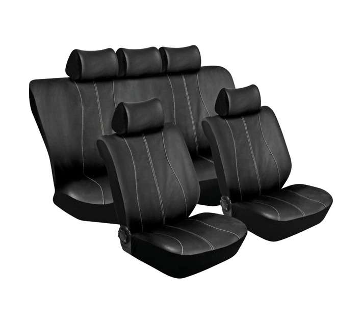 Galaxy 11 Piece Car Seat Covers - Black/Silver