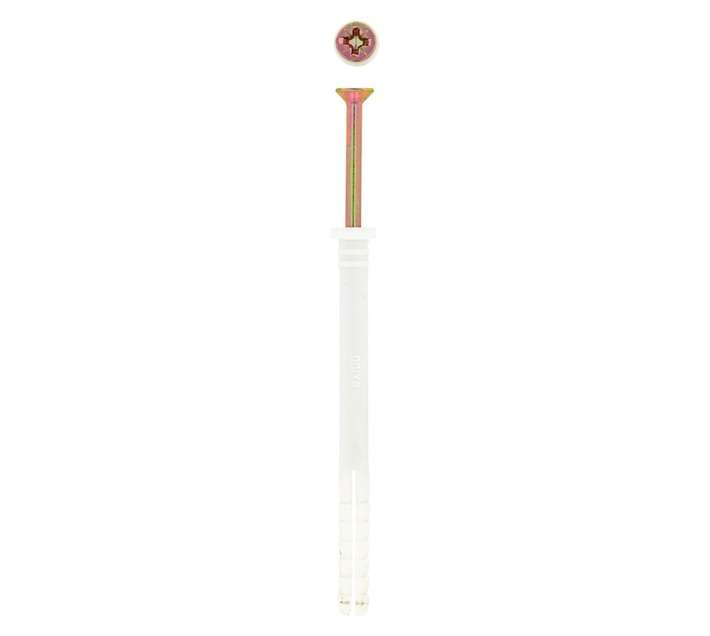 Eureka 120 x Nail-In Rimmed Plug - White (8 x 100 x 8mm)