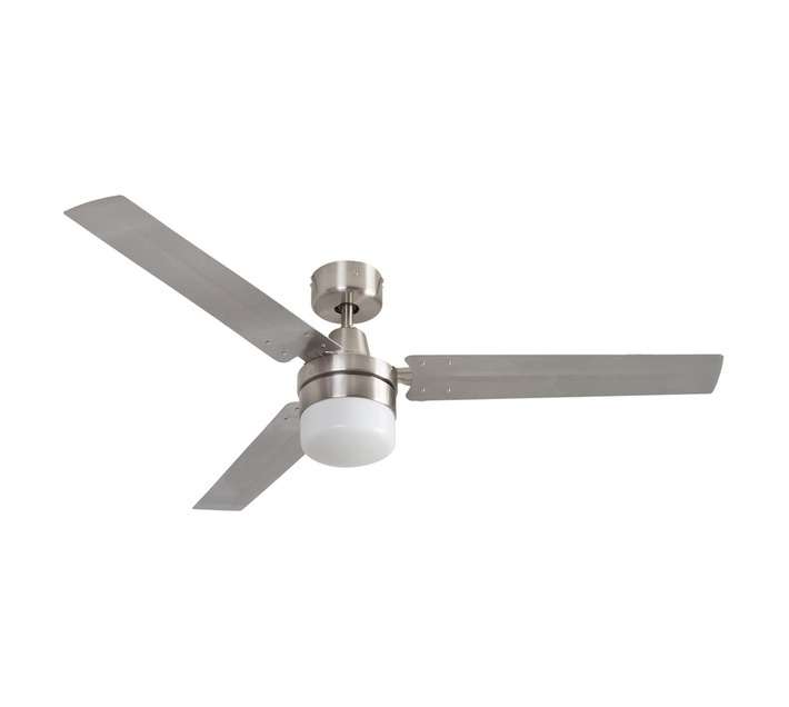 Eurolux Flow Ceiling Fan with Light - Satin Chrome