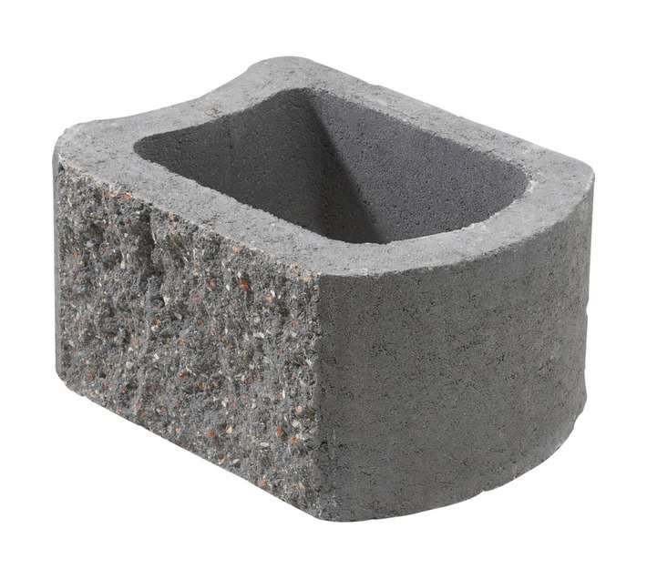 Cape Brick Greenlock Rockface Retainer Wall Block - Charcoal (380 x 320 x 220mm)