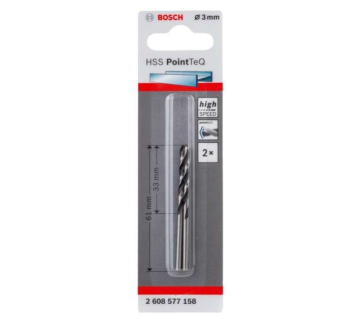 Bosch 2608577158 PoinTeQ Metal HSS Drill Bit (3.0mm)