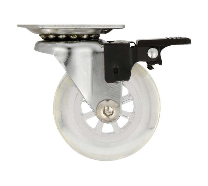 Hillaldam 870110 Transparent Plated Castor with Brake (50mm)