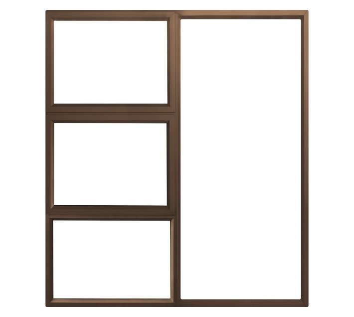 Alglasico Top Hung Aluminium Window 2 Vent - Bronze (1800 x 1800mm)