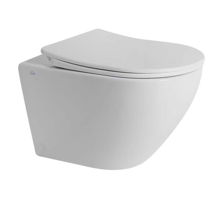 Solo Sanitary Ware Bali Wall Hung Pan with Seat - White (480 x 370 x 330mm)