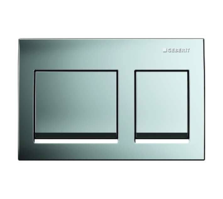 Geberit Alpha Flush Plate Only Square - Chrome Plated