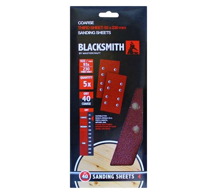 Blacksmith Aluoxide 1/3 Sand Paper Sheet 40 Grit (93 x 230mm)
