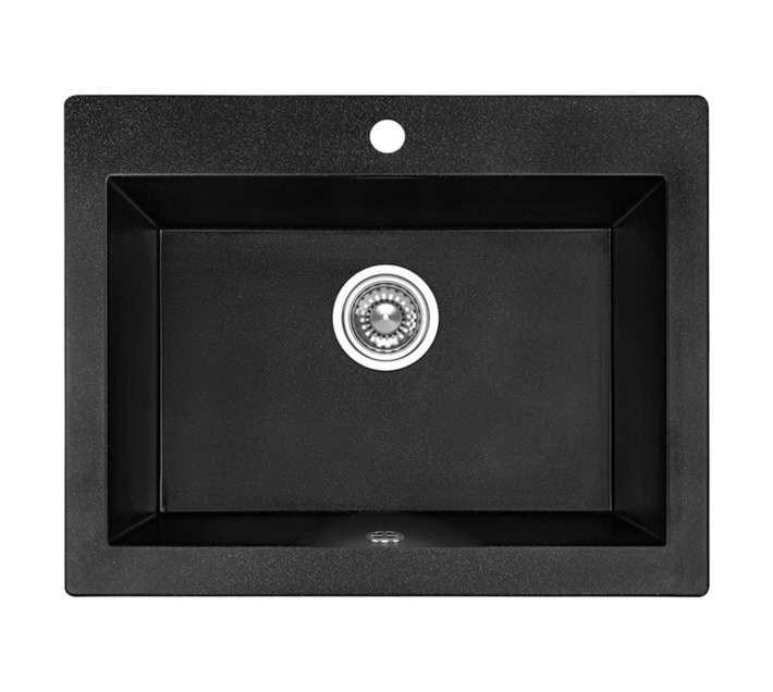 Laveo Komodo 1 Bowl Sink - Black (580 x 490 x 190mm)