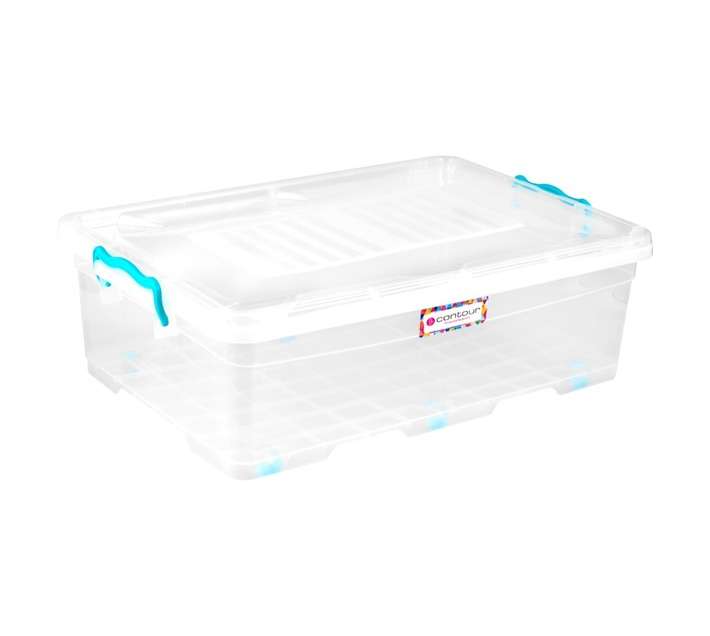 Contour Housewares SB-0030-CL-DY-B Clip and Lock Storage Box - Clear (30L)
