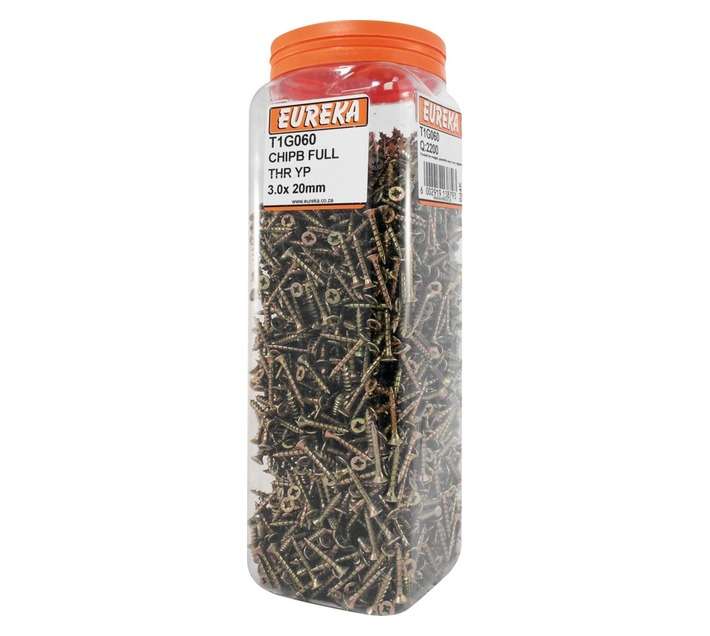 Eureka 3 x 20mm Chipboard Full Thread Yp (Q2200)