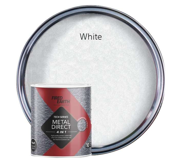 Fired Earth Metal Direct Hammered - White (1L)