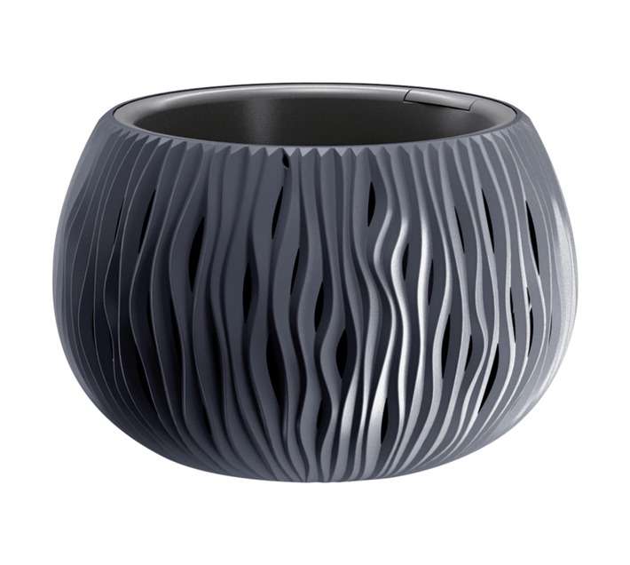 Prosperplast Sandy Bowl Plant Pot - Anthracite (240 x 161mm)