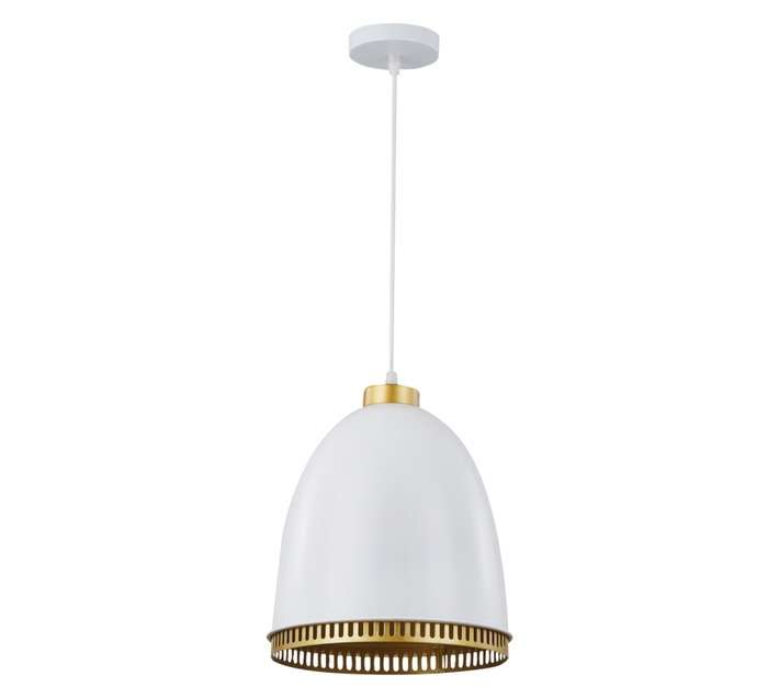 Bright Star Lighting 1 Light Metal Rim Pendant - White/Gold (35W)
