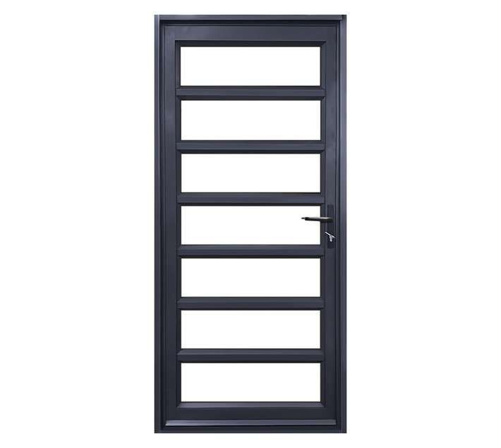 Kenzo Aluminium 7 Panel Glass Door - Charcoal (890 x 2090mm)