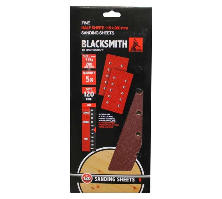 Blacksmith 1/2 Aluoxide All Half Sheet Sanders Sand Paper Sheet 120 Grit