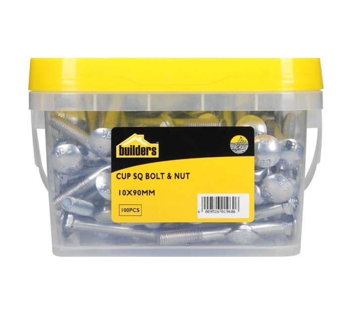 BP-CSB1090-100 100 x Square Cup Bolts and Nuts (10 x 90mm)