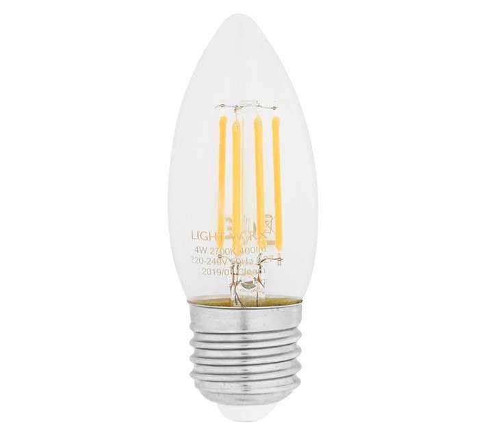 Lightworx C354WCE27 LED E27 Filament Candle Bulbs - Amber (4w)