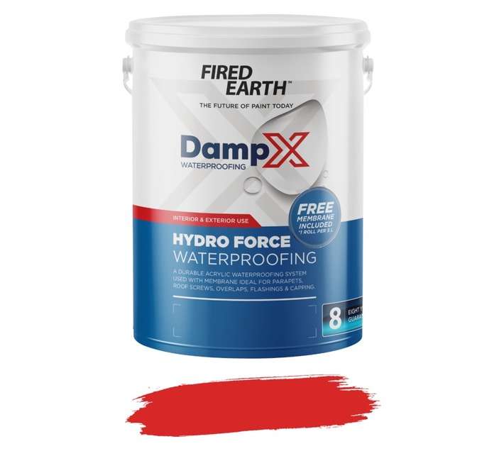 Fired Earth BW077-2-5L DampX Hydro Force Waterproofing with Membrane - Red (5L)