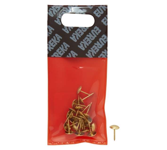 Eureka 20 x Brass Plated Upholstery Tacks