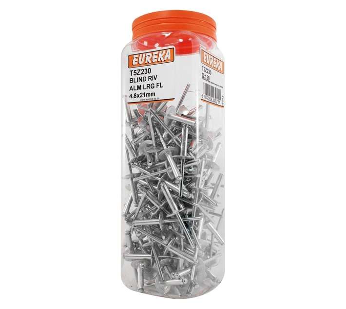 Eureka 150 x Aluminium Large Flange Blind Rivets (4.8 x 21mm)