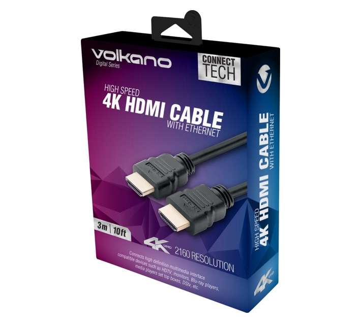 Volkano 4K HDMI Cable - Black (3000mm)