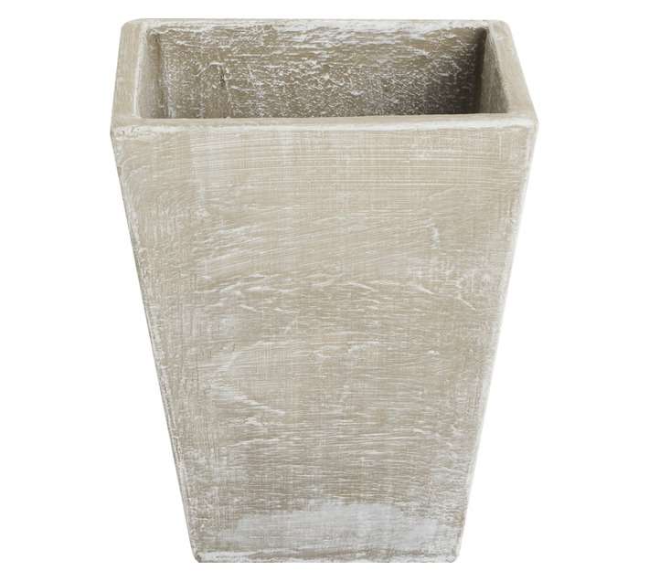 Square Soi Cement Pot - White