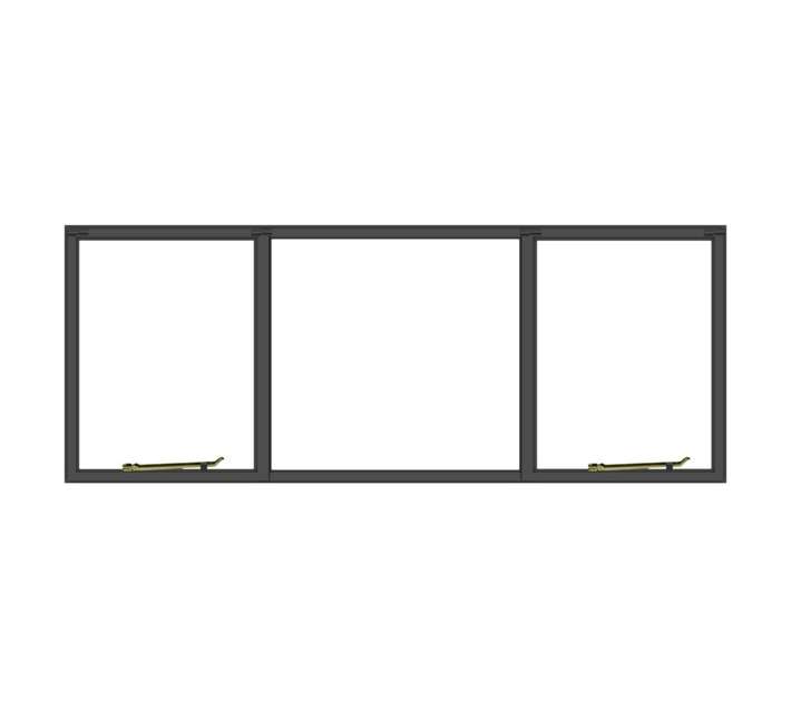 Five Point Steel NE11 Steel Window Frame - Grey Oxide (2000 x 658mm)