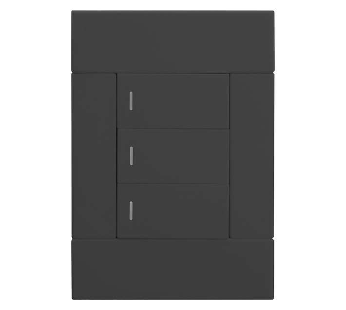 Veti 2VC1113 1-Way 3-Lever 2x4 Switch - Charcoal