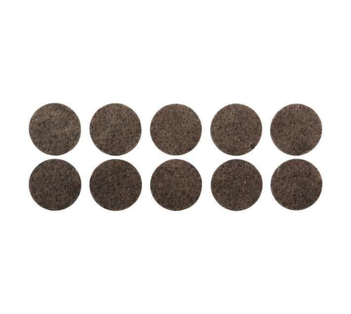 Safe Top Adhesive Felt Pads Round - Brown (20mm x 10 Pads)