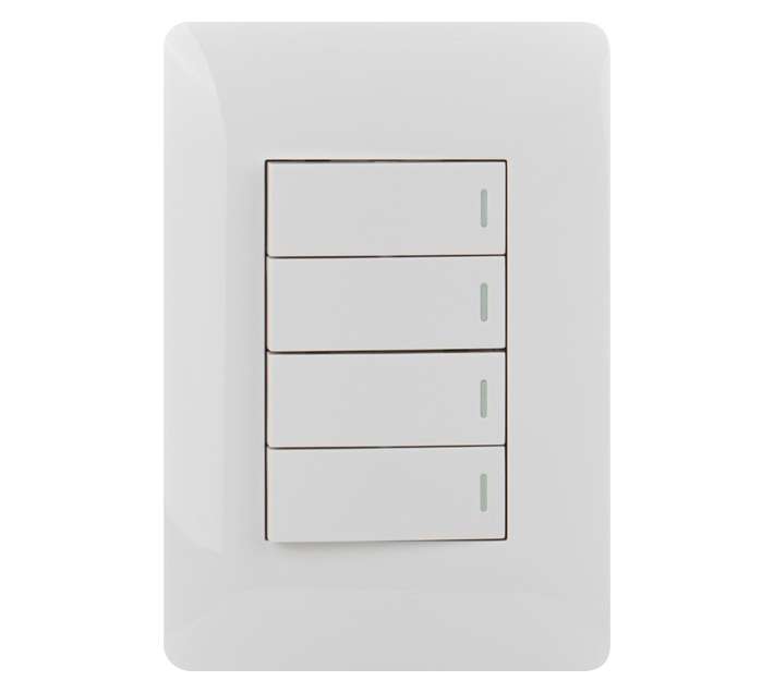 Ysalis 4-Lever 1-Way 4x2 Switches - White