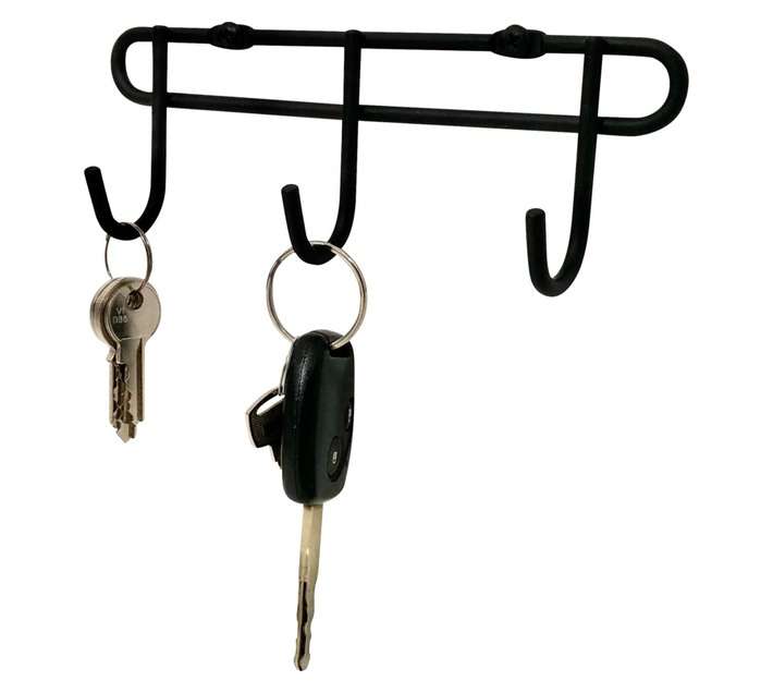 Home and Kitchen 3 Hook Rack - Black (230 x 60 x 40mm)