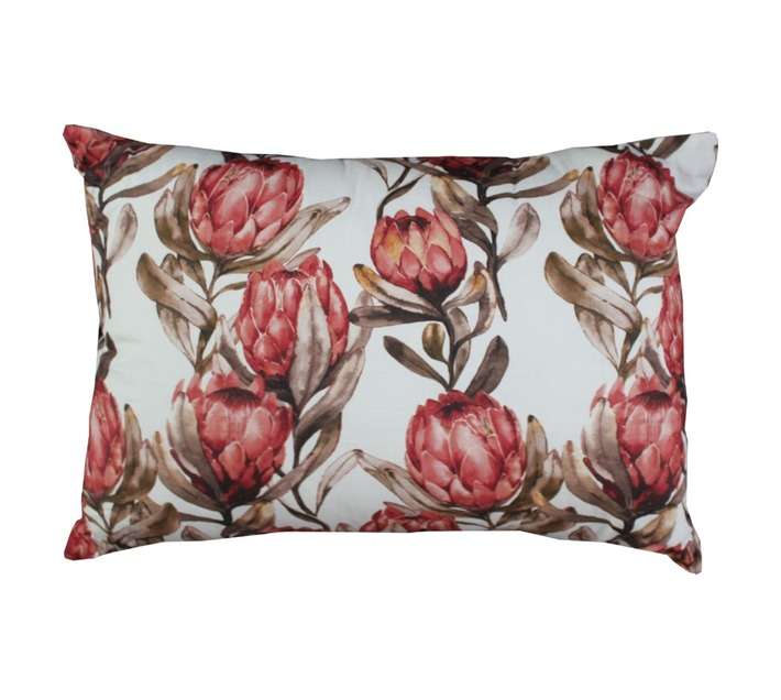 Design House Rustic Protea Scatter Cushion - Pink/White (700 x 500mm)