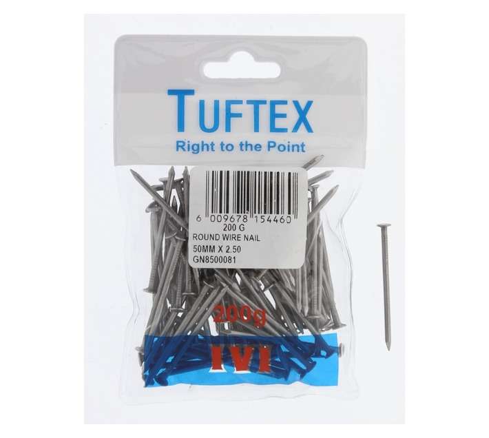 Tuftex Round Wire Nails - Black (50 x 2.5mm)