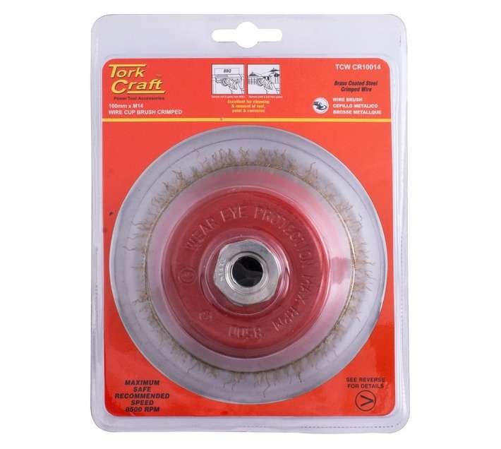 Tork Craft TCW CR10014 M14 Crimped Plain Wire Cup Brush (100mm)