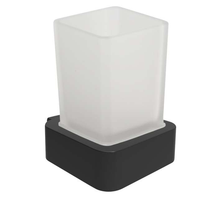 Lusso Ciano Toothbrush Tumbler - Black (140 x 30 x 220mm)