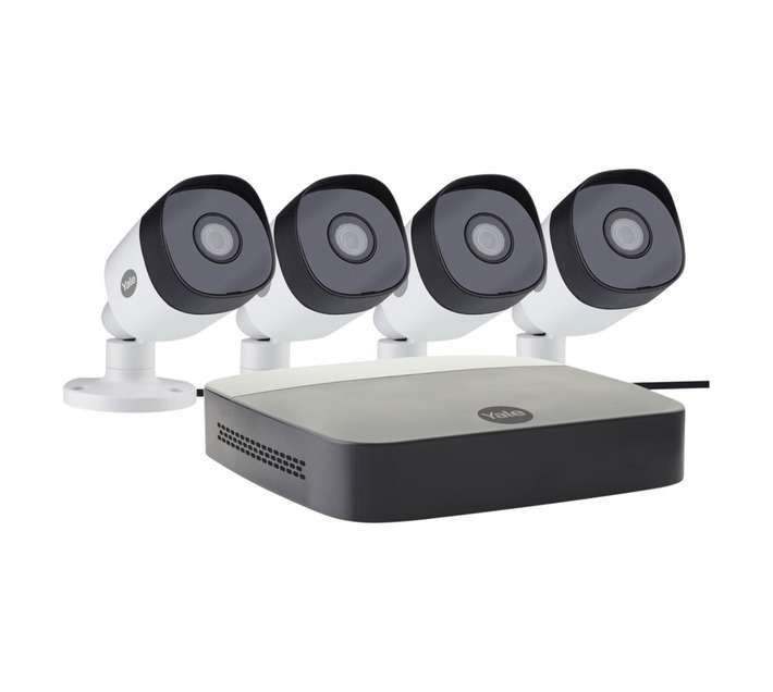 Yale Smart Home Wi-Fi 4 Channel 4 Camera CCTV Kit - Black/White