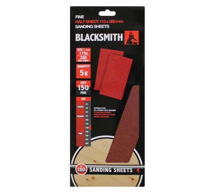 Blacksmith 1/2 Aluoxide All Half Sheet Sanders Sand Paper Sheet 150 Grit