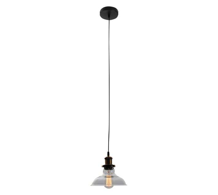 Eurolux P484 Farmhouse Clear Glass Pendant - Antique Brass/Clear (200 x 160mm)