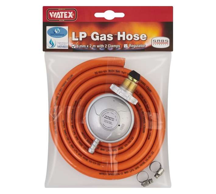 Watex LPG Gas Hose with Regulator and Clamp (2000mm)
