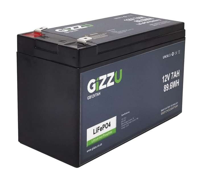 Gizzu GB12V7AH Lithium Ion Battery (12V)