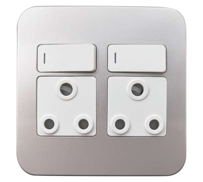 Veti Switch Plug Double - White/Silver