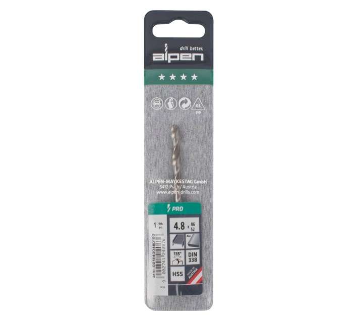 Alpen HSS Pro Split Point Jobber Drill Bit (86 x 4.8mm)