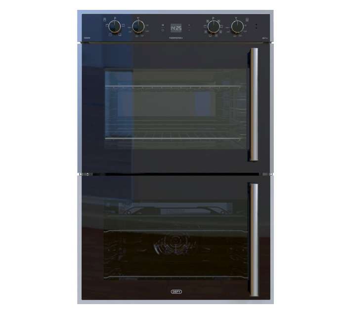 Defy Gemini Thermofan Double Oven Black DBO767