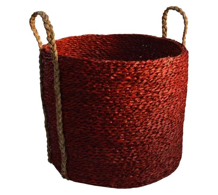 Design House Seagrass Basket - Natural/Red (390 x 390 x 350mm)